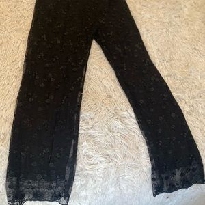 Black lace pants